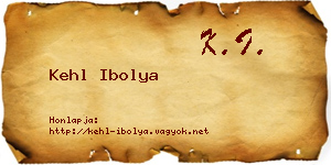 Kehl Ibolya névjegykártya
