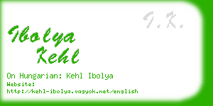 ibolya kehl business card